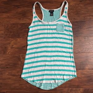 Rue21 teal striped tank top, juniors size small